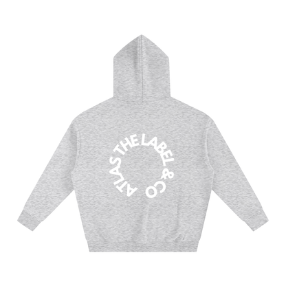 Oversize Fleeced Hoodie Circle Grey