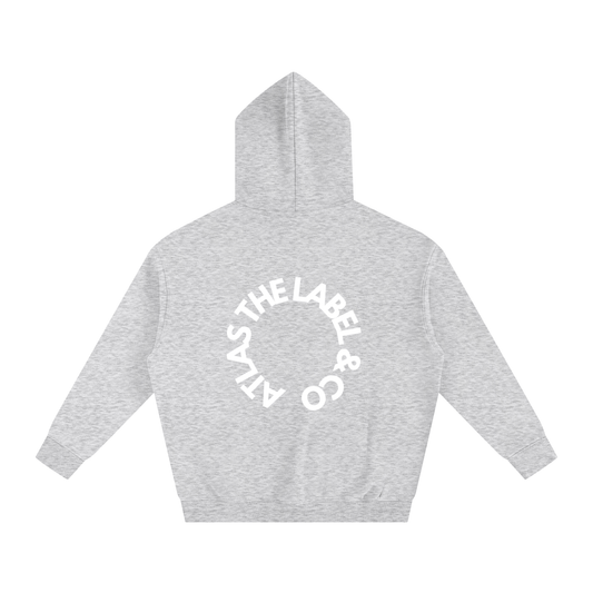 Oversize Fleeced Hoodie Circle Grey
