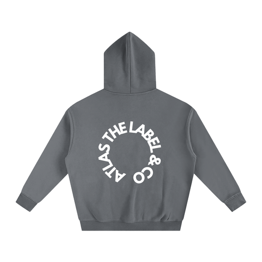 Oversize Fleeced Hoodie Charcoal Circle